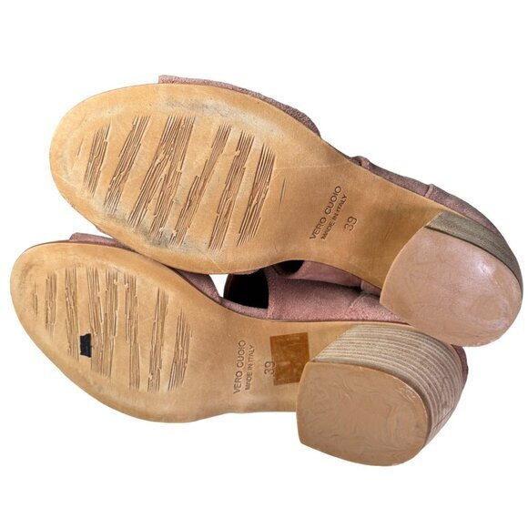 Sundance Catalog Booties Ankle Boots Pink Suede Zip Closure Block Heel Size 39 - Picture 9 of 10